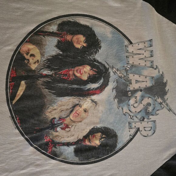 Ultra Rare W.A.S.P. 80s Glam Rock Last Commando Concert/Tour 3/4 Jersey Shirt! - Picture 5 of 16